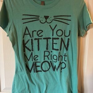 Next Level Apparel Teal Cat T-Shirt